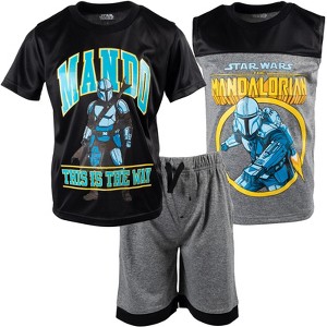 Star Wars The Mandalorian Athletic Pullover T-Shirt Tank Top and Shorts 3 Piece Outfit Set Little Kid to Big Kid - 1 of 4