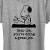 Women's - Peanuts - Snoopy Dear Me You're Doing A Great Job Short Sleeve Graphic T-Shirt - 2 of 4