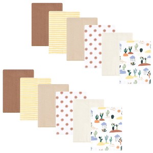Hudson Baby Flannel Burp Cloth 12pk, Fun Desert, One Size - 1 of 4
