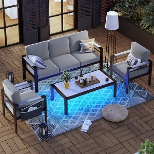 Bestier Outdoor  Aluminum Patio Chair with Heatproof Armrest - 1 of 4