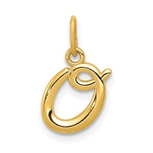 Black Bow Jewelry 14k Yellow Gold, Claire Collection Mini Lower Case Initial O Charm - 1 of 4