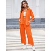 Women Two Piece Casual Outfits Y2K Loungewear Pleated Wide Leg Pants Long Sleeve Button Down Shirt Streetwear Set - 3 of 4