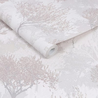 Birch Mauve Matte Removable Paste the Wall Wallpaper