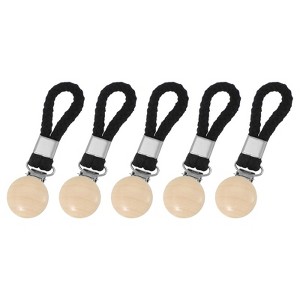 Unique Bargains Cotton Loop Wooden Clothing Towel Storage Clips 4.3" 5 Pcs - 1 of 4