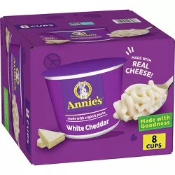 Annie's White Cheddar Macaroni & Cheese Microwavable Cups - 16.08oz/8pk