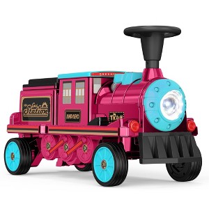 ANPABO Ride On Train Trackless, with Height-Adjustable Seat, Extra Storage, Train Whistle - 1 of 4
