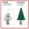 NAYSAYE Christmas Tree Stand 2FT Flocked Tree 189 Tips with Pot Base and Pine Cones for Christmas Decorations, White and Green, 15"*24"*4.4" - 3 of 4