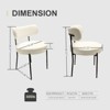 NicBex Velvet Dining Chair Set of 2 Mid-Century Kitchen Upholstered Chairs with Round Curved Backrest, White - 3 of 4