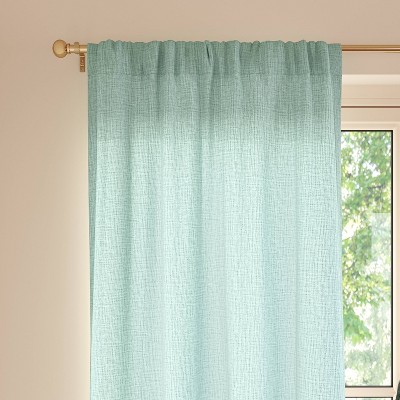 42"x63" Sheer Crinkled Gauze Matelassé Curtain Panel Blue - Room Essentials™