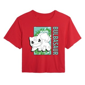 Women's - Pokémon - Tie Dye Bulbasaur Cropped Graphic T-Shirt - 1 of 4