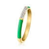 Ross-Simons Green Enamel Ring With Diamonds in 18kt Gold Over Sterling - 3 of 4