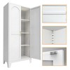 AENKYO 61 Tall Two Shapely Doors Cabinet with Adjustable Shelves, Organization Cabinet, Easy to Assemble, Modern Farmhouse kitchen Storage Cabinet - 3 of 4