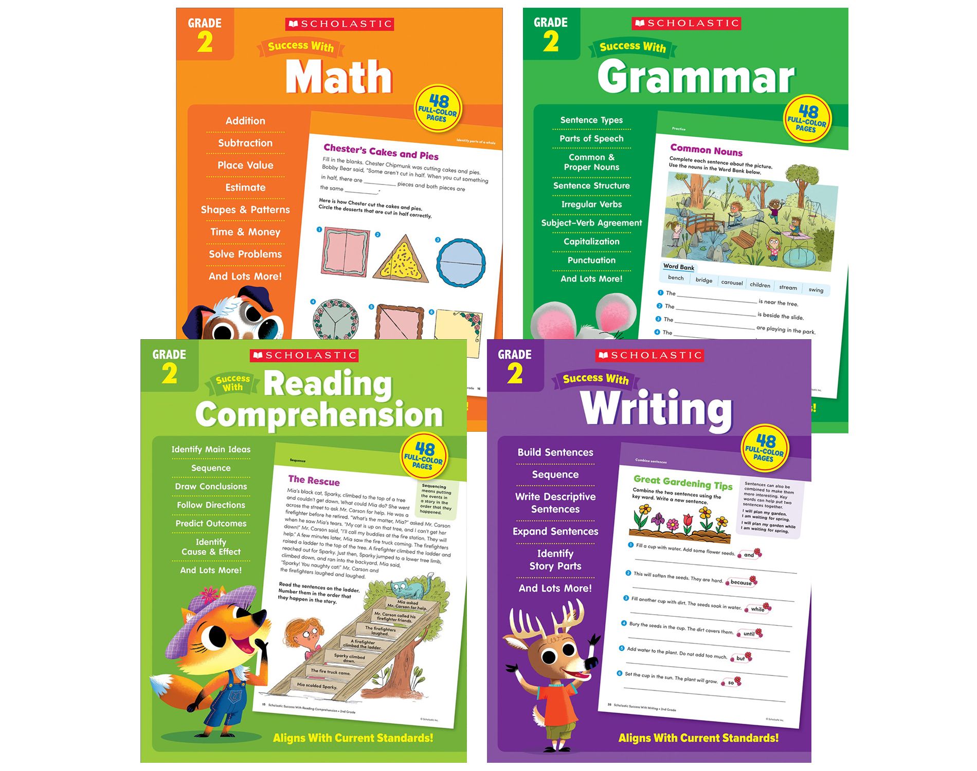 Scholastic Teaching Solutions Scholastic Second Grade Success Workbooks, 4 Book Set