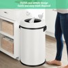 Commercial-Grade 17 Gal/65L Stainless Steel Trash Can w/ Noise-Reducing Swing Lid - Heavy-Duty Round Bin for Kitchen/Restaurant/Office - 2 of 4