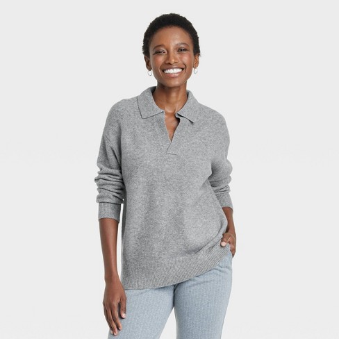 Pullover sweater with collar hotsell