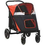PawHut One-Click Foldable Large Doggy Stroller for Medium Dogs & Large Dogs, Pet Stroller with Storage, Dog Accessories, Dog Walking Stroller, Red