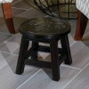 FURNIinspire Ottomans And Benches Carved Wooden Step Stool Fun Designs Premium Rubberwood Versatile Use, Queen Bee Style, Black, 11.00"*11.00"*10.00" - 2 of 4