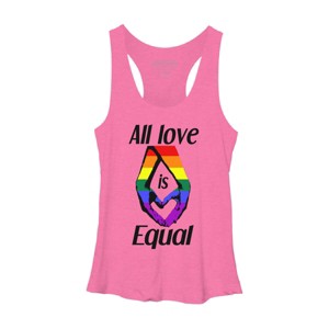 Adult Design By Humans Love is Equal Holding Hands Pride Flag By dnlribeiro88 Racerback Tank Top - 1 of 2