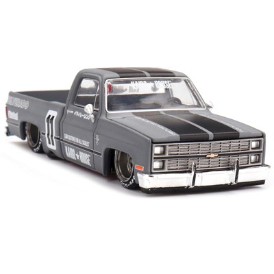 Chevrolet Silverado "KAIDO V2" Pickup Truck #11 Gray with Black Stripes "Kaido House" Special 1/64 Diecast Model Car by Mini GT