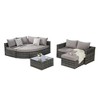 8-Piece Outdoor Patio Rattan Modular Sectional Sofa Set with Tempered Glass Coffee Table - 2 of 4