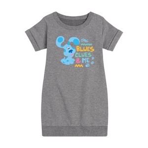 Girls' - Blue's Clues & You! - Blue's Clues & Me Graphic Short Sleeve Fleece Dress - 1 of 3
