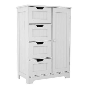 Dexmalle White freestanding floor storage cabinet with adjustable shelves - 1 of 4