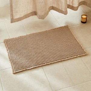 BAGOKIE Waffle Non-Slip Bath Mat Super Absorbent & Quick Dry Bathroom Rug - 1 of 4