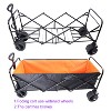 Vynxaria Extra Long Folding Wagon Cart ¨C Big Capacity Utility Wagon with Wide Wheels & Brakes for Garden, Shopping, Beach - 4 of 4