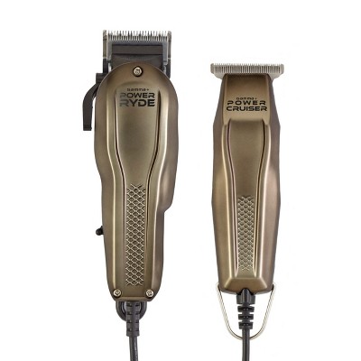 GAMMA+ Power Ryde Professional Corded Hair Clipper and Power Cruiser Corded Hair Trimmer Combo Set