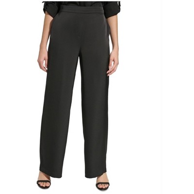 Calvin Klein Womens Satin Pull On Wide Leg Culotte Dress Pants