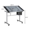 FONTOI Adjustable Desk with 2 Non-woven fabric Slide Drawers and 4 Wheels, Craft Station Drafting for Home, Silver, 40"*23.6"*29.5" - 3 of 4