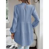 Coolmee Women Casual Tops Puff Long Sleeve Fall Winter Ruffle Mock Neck Tiered Flowy Swing Shift Shirt - 4 of 4