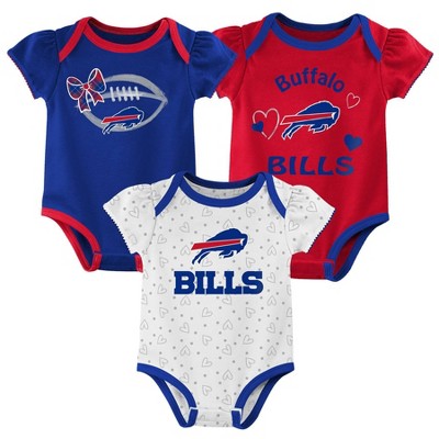 NFL Buffalo Bills Girls' Newest Fan 3pk Bodysuit Set