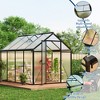 Garvee Walk-In Greenhouse with Polycarbonate Panels, Aluminum Frame, Quick Setup, Roof Vent, Outdoor Garden Greenhouse - 2 of 4