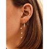 Pearl Dangle Hoop Earrings for Women - Dainty14K Gold Plated Small Drop Chain Hoops Trendy Earring Sets for - 2 of 4