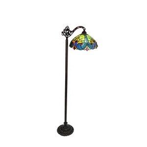 Chloe Lighting Liaison Tiffany-Style 1 Light Victorian Reading Floor Lamp 13" Shade - 1 of 3