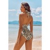 AI'MAGE Women's One Piece Swimsuit Tummy Control Halter Ruched Bathing Suits - 2 of 3