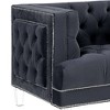 41" Ansario Chair Black Velvet - Acme Furniture: Plush, Tufted, Metal Frame, Easy Clean - 2 of 3