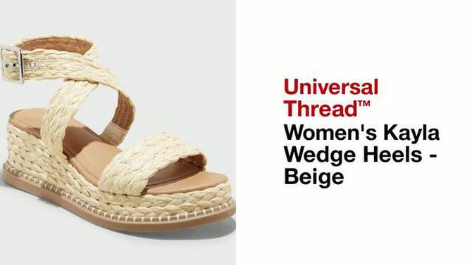 Women's Kayla Wedge Heels with Memory Foam Insole - Universal Thread™ Beige, 2 of 14, play video