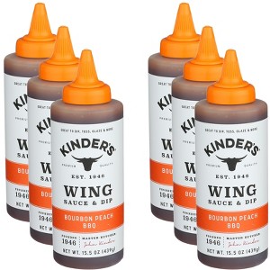 Kinders Wing Sauce Bourbon Peach BBQ - Case of 6 - 15.5 OZ - 1 of 4