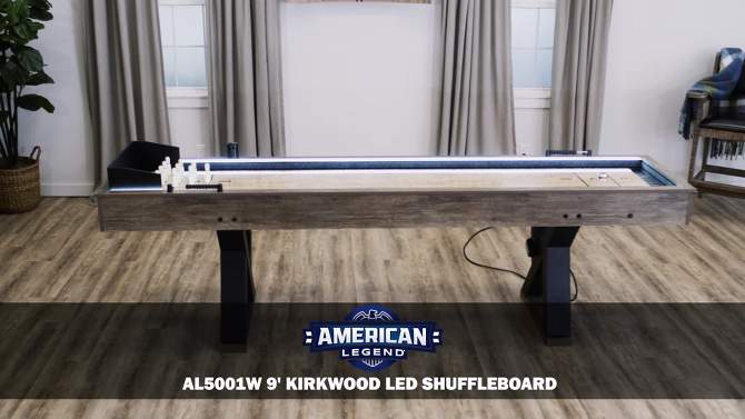 American Legend 9&#39; Kirkwood Shuffleboard with Bowling, 2 of 14, play video