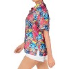 LA LEELA Button Down Shirt for Women Beach Shirt Summer Blouse Short Sleeve Vacation Button Up Tee Hawaiian Shirts Blouses for Women - 4 of 4