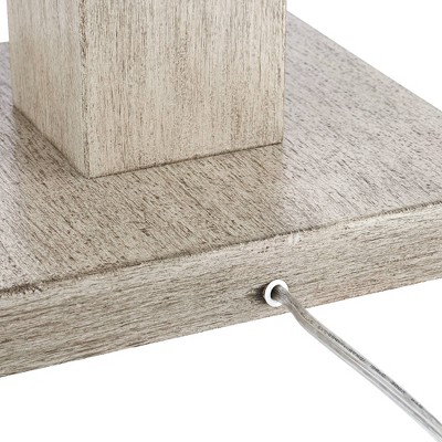 Classical Elegance Pickled Wood Floor Lamp with Oatmeal Linen Shade