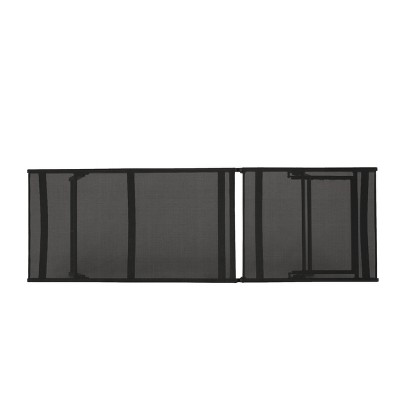 Black and Dark Gray Aluminum Mesh Armless Chaise Lounge Set