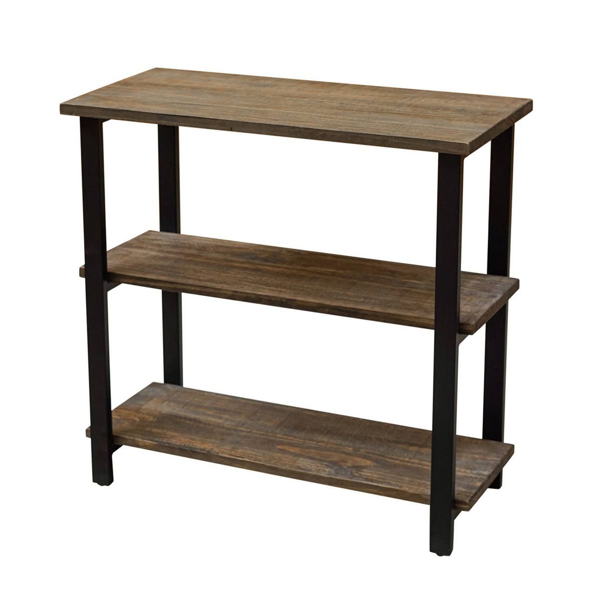 31" Pomona 2 Shelf Bookshelf Metal and Solid Wood Natural - Alaterre Furniture - thumbnail 10
