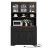 71" Pantry Cabinet with Charging Station, Tall Kitchen Pantry Storage Cabinet  with Storage Drawers for Living Room, Dining Room - 2 of 4