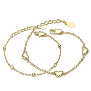 Guili 14K Gold Plated Station Bracelet Two-Piece Set Features Delicate Chains with Elegant Finish Perfect for Layering and Daily Styling - 1 of 3