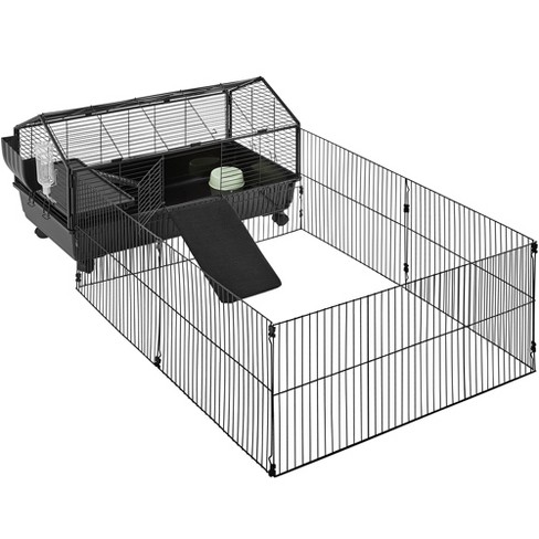 Yaheetech Rolling Rabbit Cage With Playpen Black Target