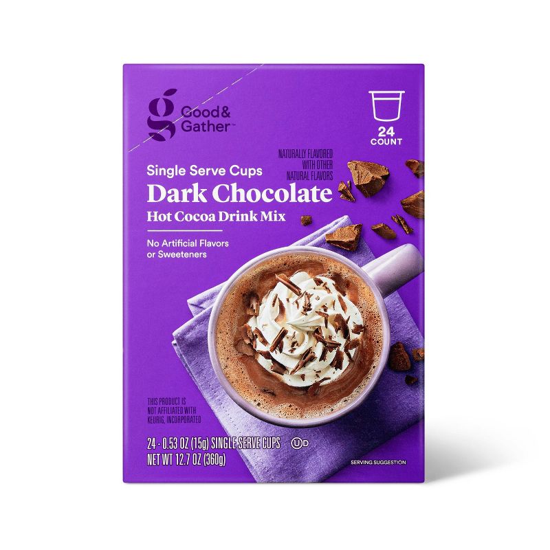 SS Dark Chocolate Hot Cocoa Mix - 12.7oz/24ct - Good &#38; Gather&#8482;, 1 of 4