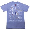 Pabst Blue Ribbon Skeleton With Beer Can & Flag Adult Periwinkle Crew Neck Short Sleeve T-shirt - 4 of 4